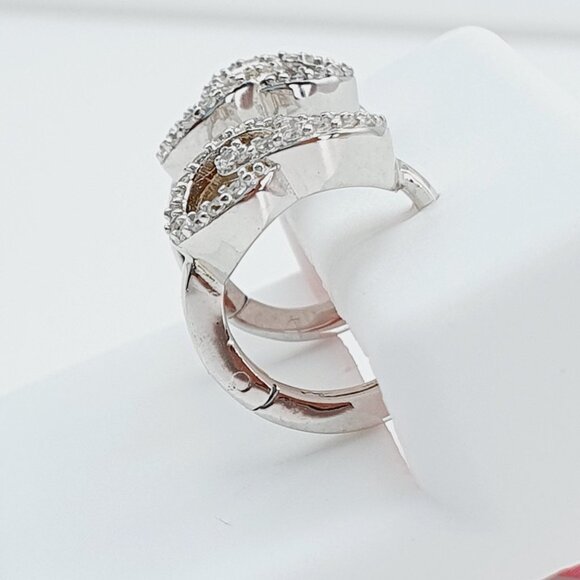 "925 Sterling Silver Cubic Zirconia Earrings, U19254660 - Picture 6 of 11